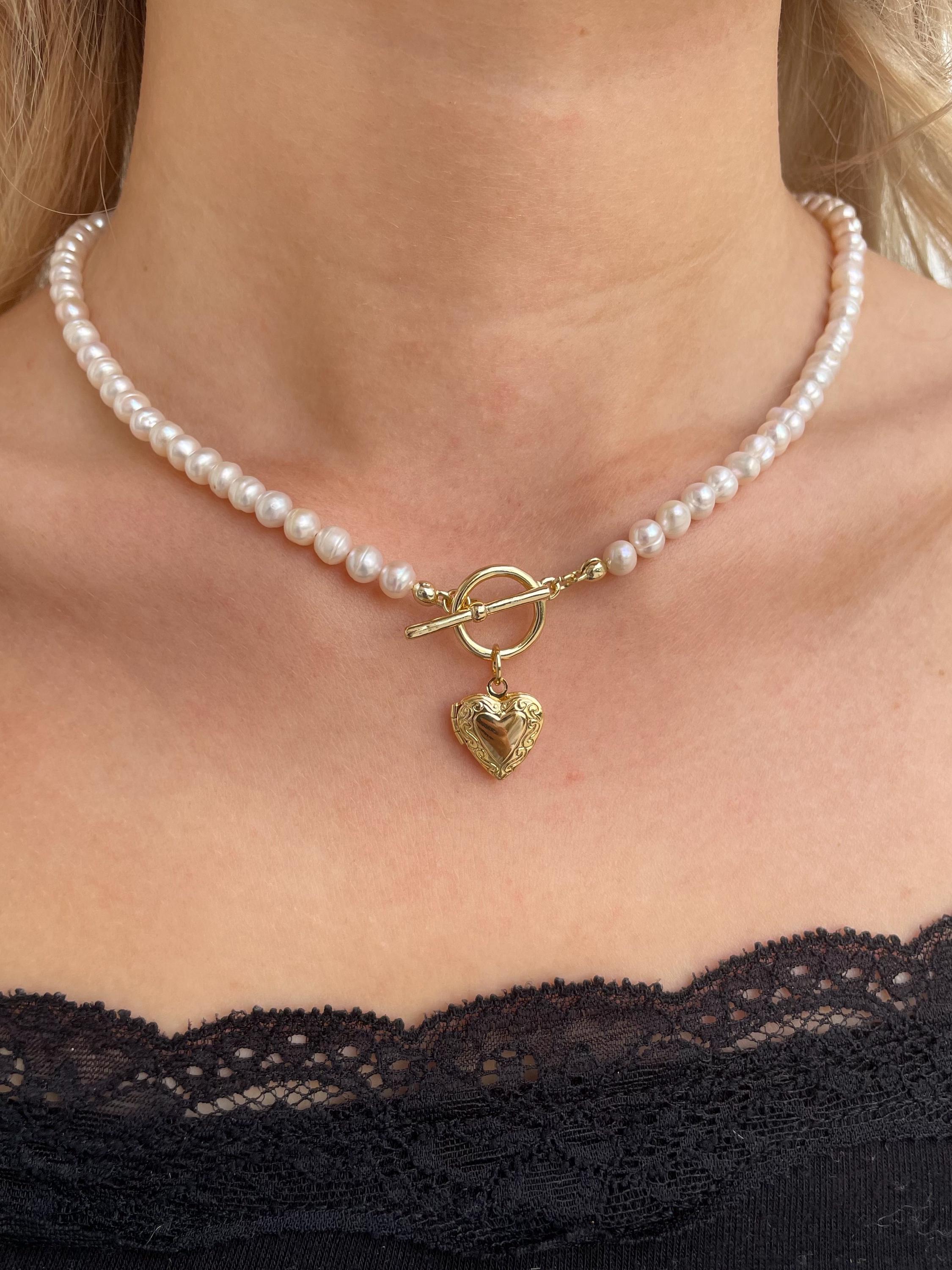 Freshwater Pearl Heart Locket, 3 / 6