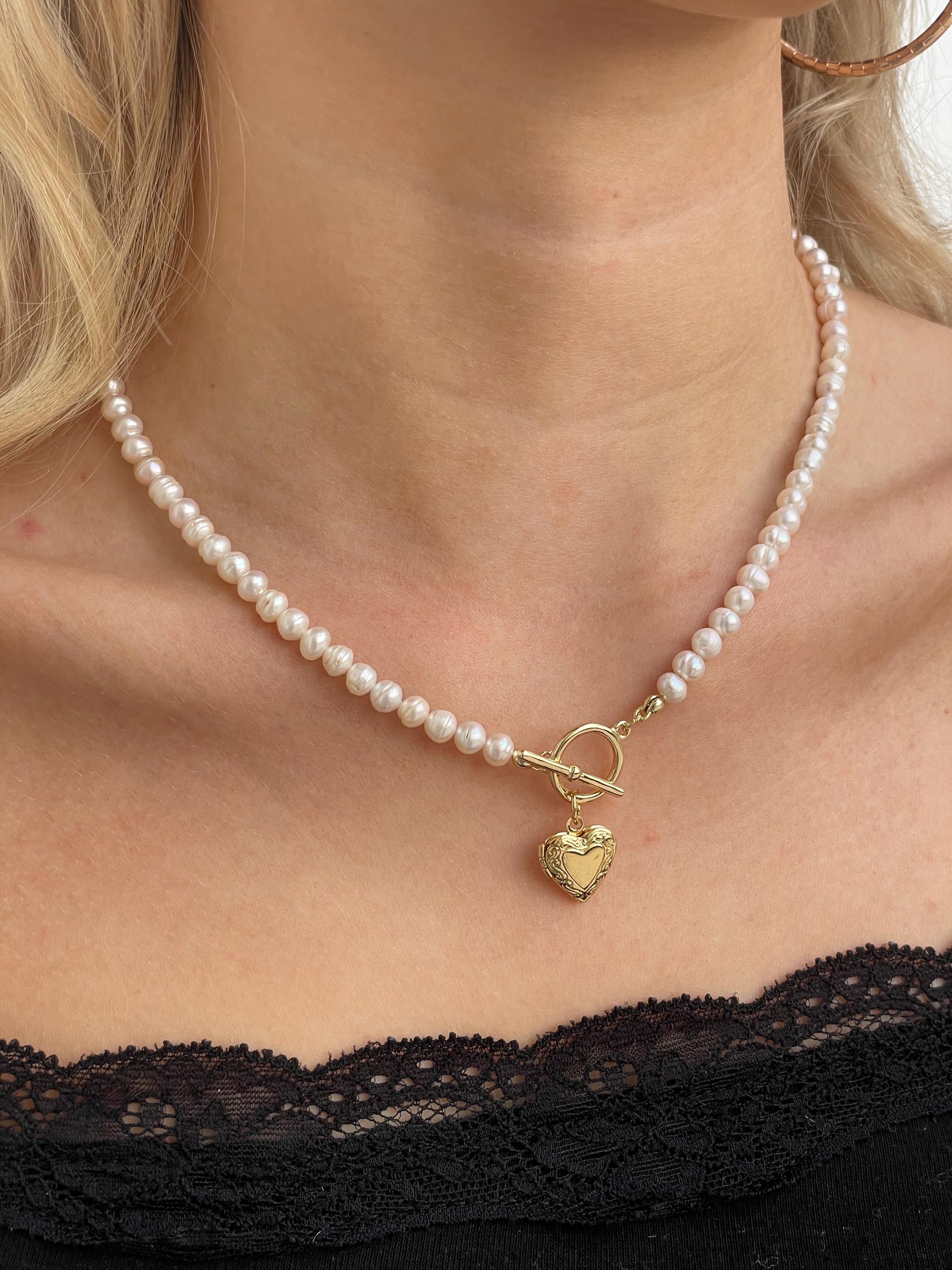 Freshwater Pearl Heart Locket, 4 / 6
