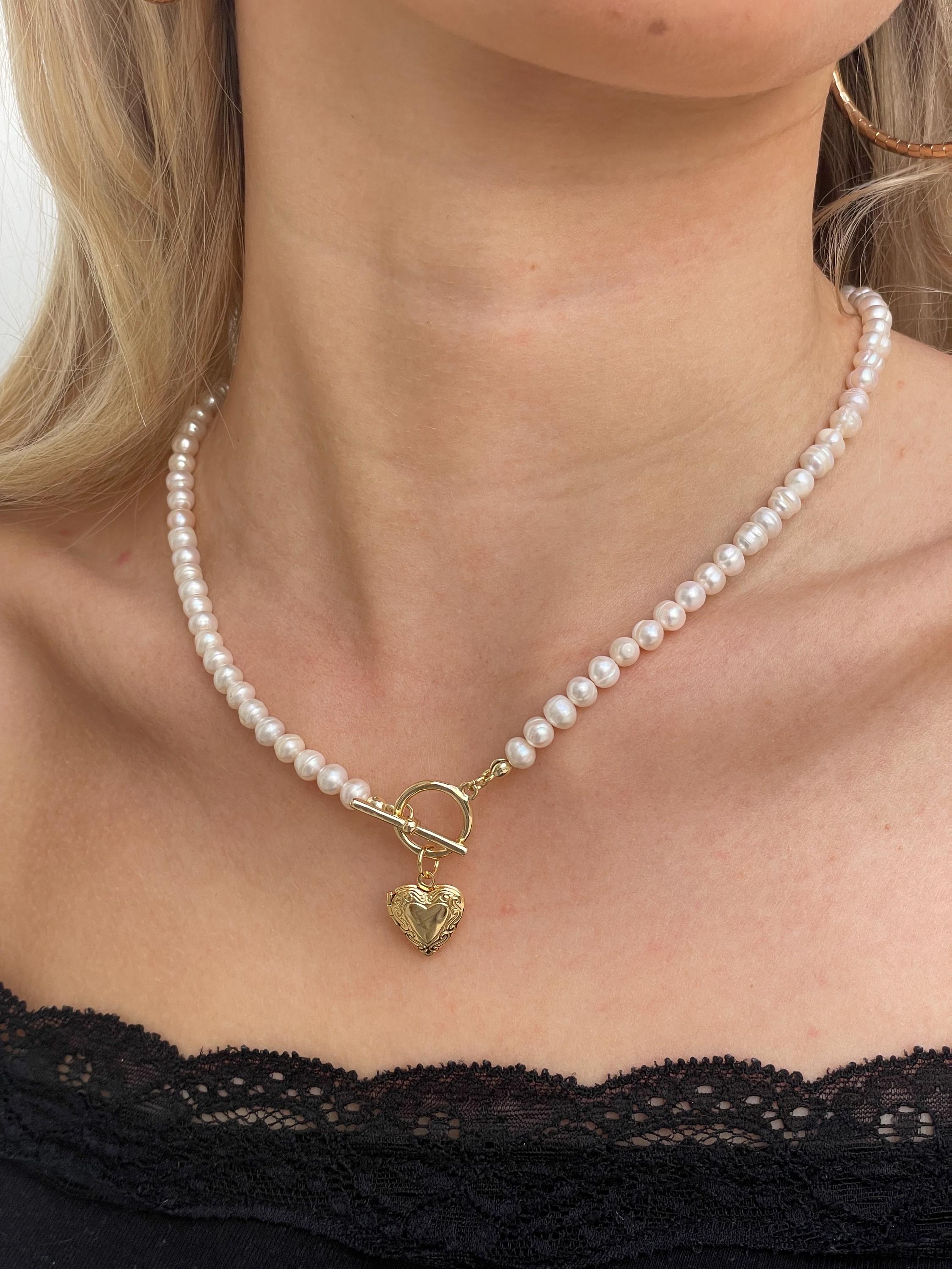 Freshwater Pearl Heart Locket, 5 / 6
