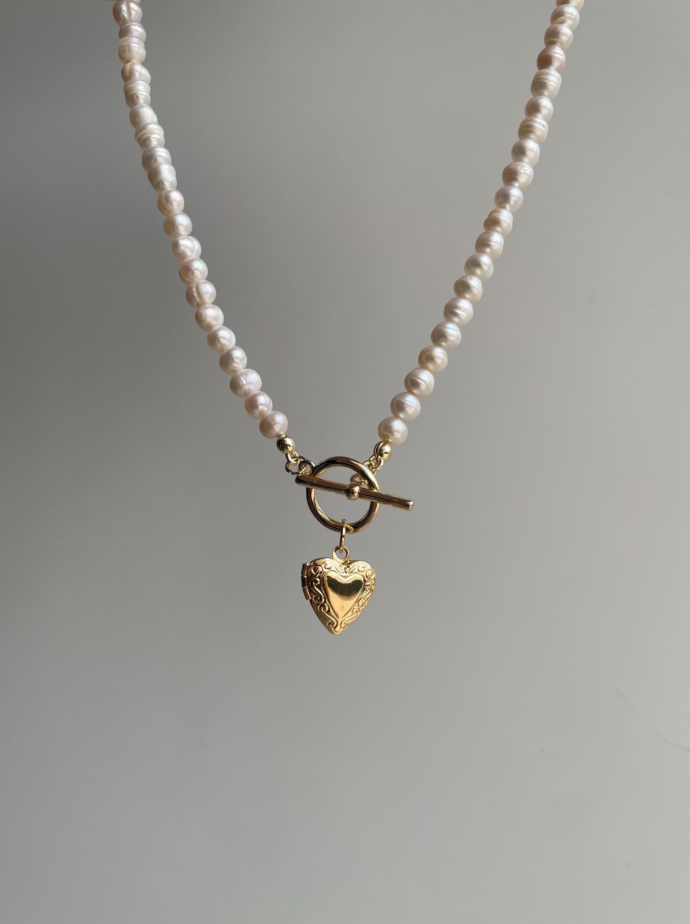 Freshwater Pearl Heart Locket, 6 / 6