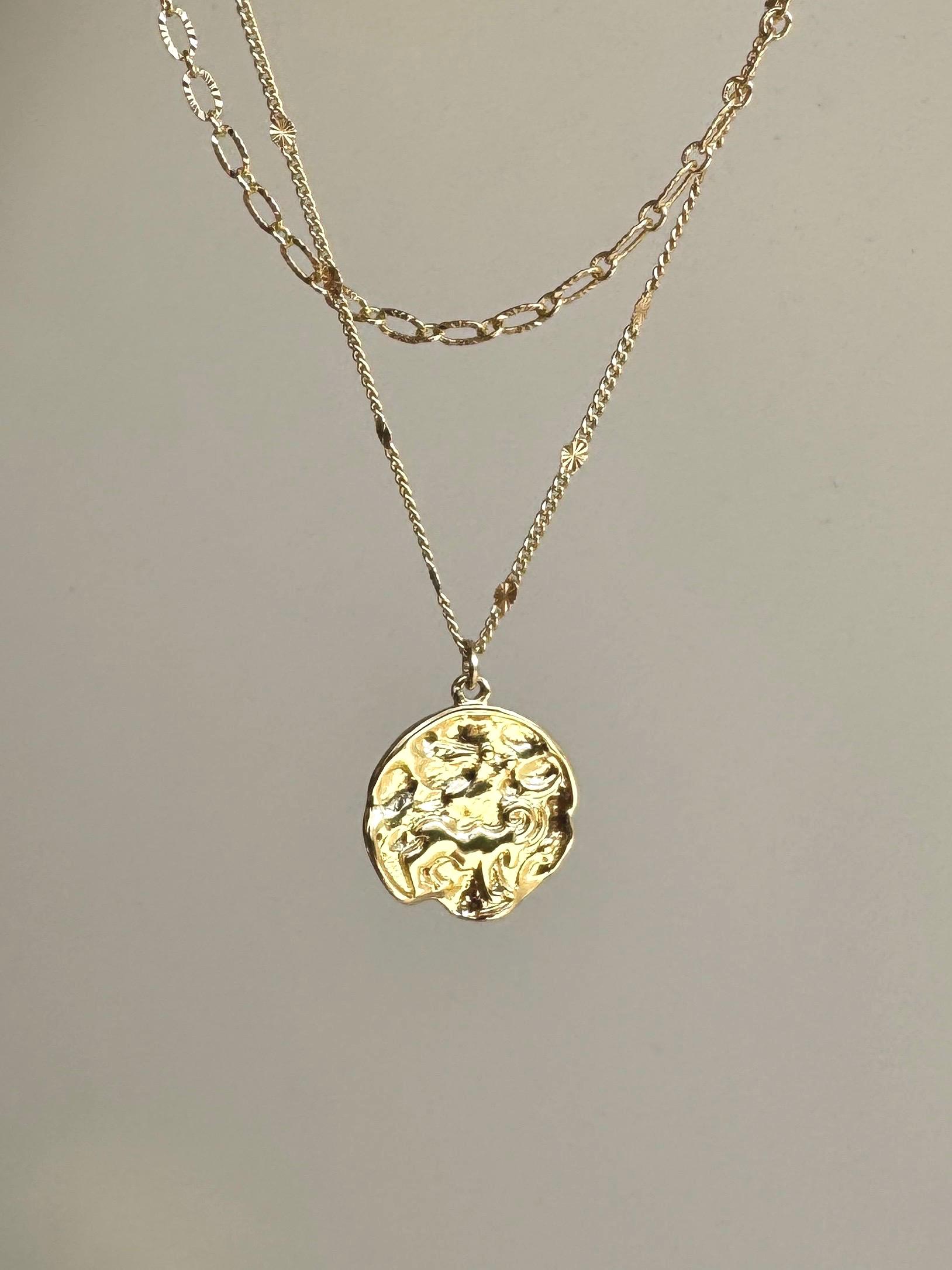 Textured Coin Layering Necklace, 2 / 4