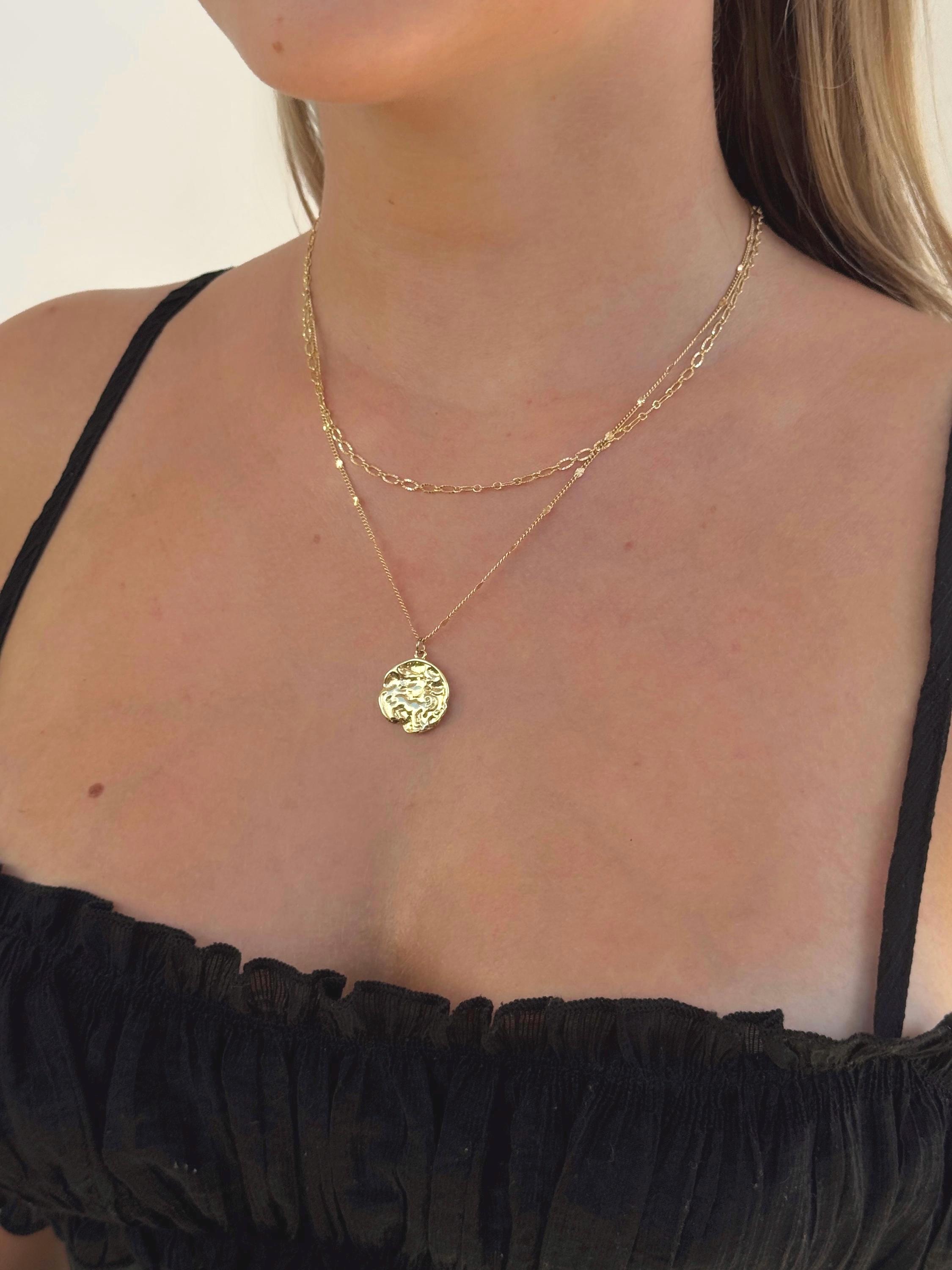 Textured Coin Layering Necklace, 4 / 4