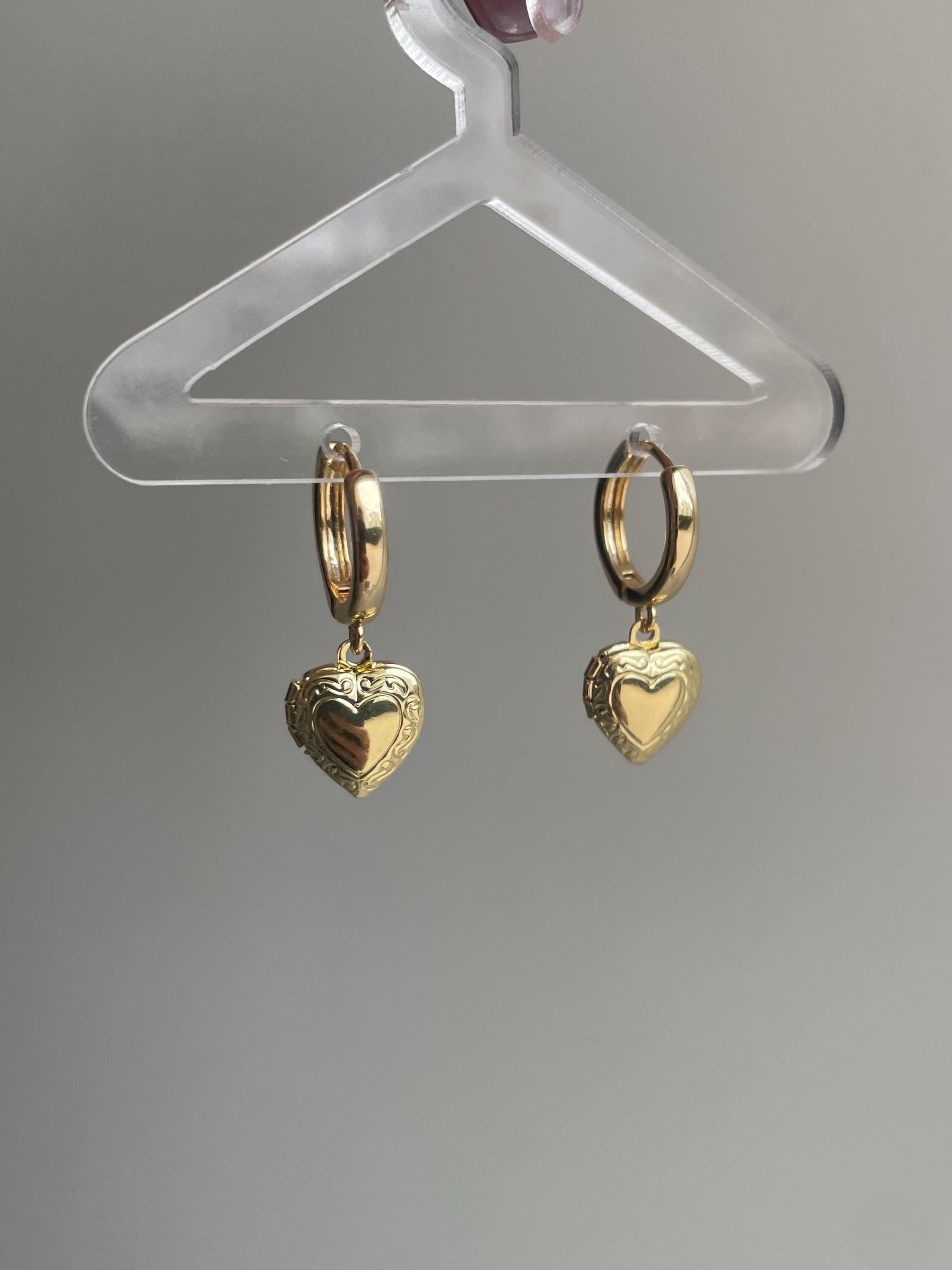 Vintage Heart Locket Earrings, 4 / 5