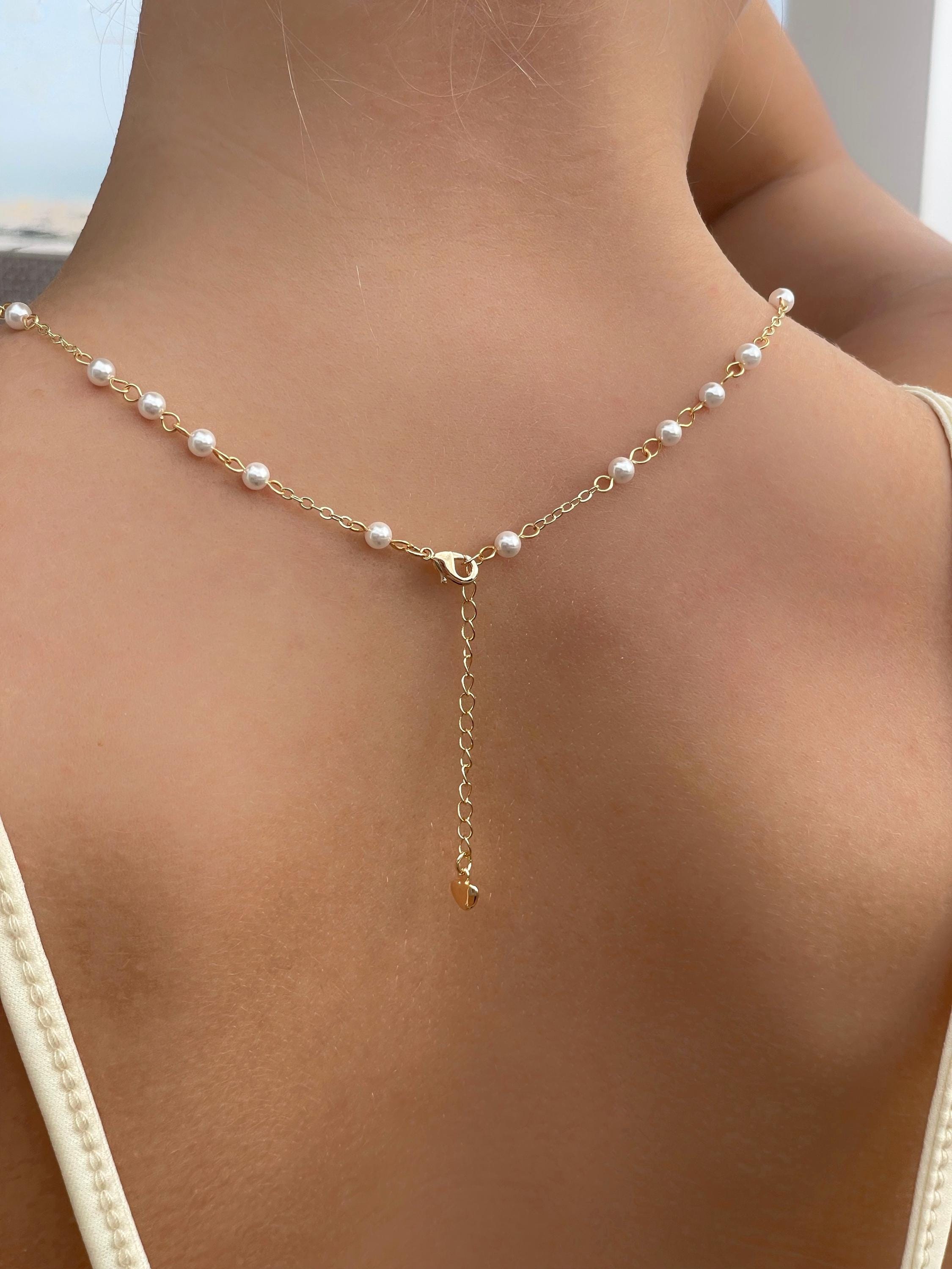Vintage Pearl Heart Necklace, 3 / 4